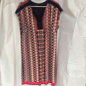 Like New! LAUNDRY by SHELLI SEGAL tunic pattern/lined/sleeveless dress size M